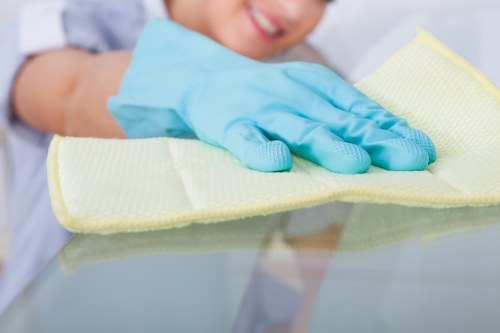 Professional house cleaning team at work