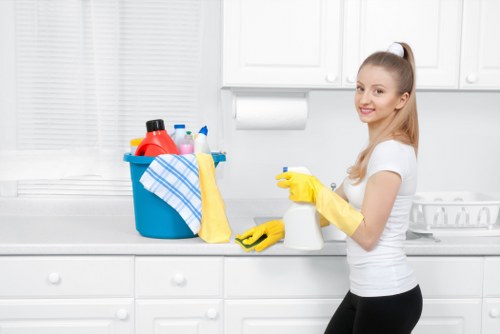Clean and organized living space after professional cleaning